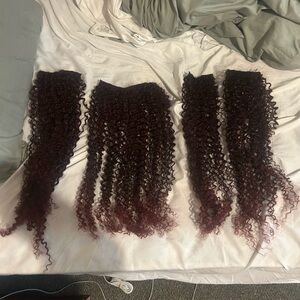 Curly red clip ins
